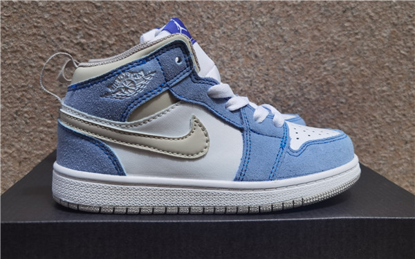 Youth Running Weapon Air Jordan 1 Blue/White Shoes 0062